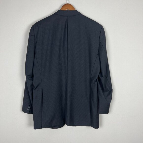 Hugo Boss Sport Coat Blazer Jacket Mens 42R Two Button Black Gray Super 100 Wool - Picture 7 of 16